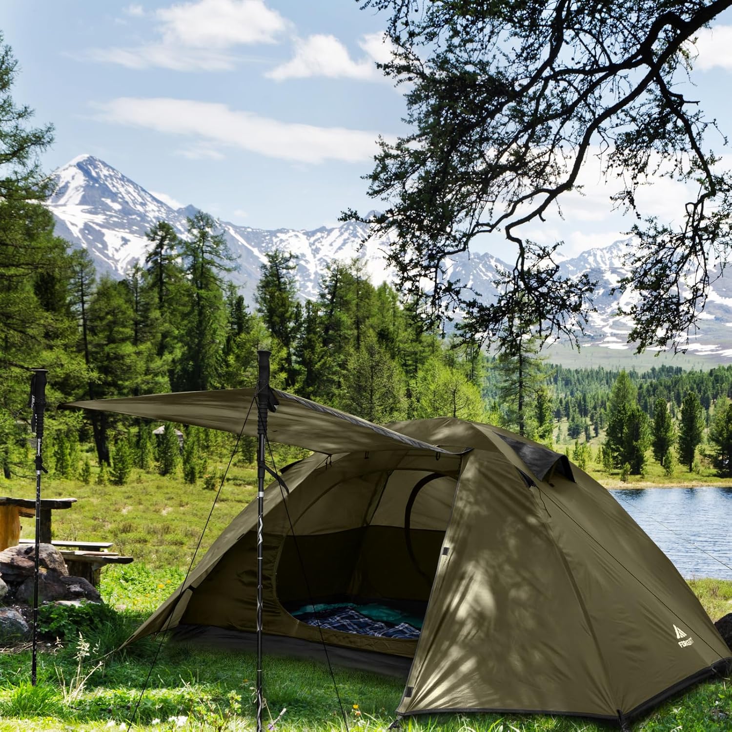 Forceatt Camping Tent 2/3/4 Person, Professional Waterproof & Windproof Lightweight Backpacking Tent Suitable for Outdoor,Hiking,Camping, Mountaineering and Travel - Image 6